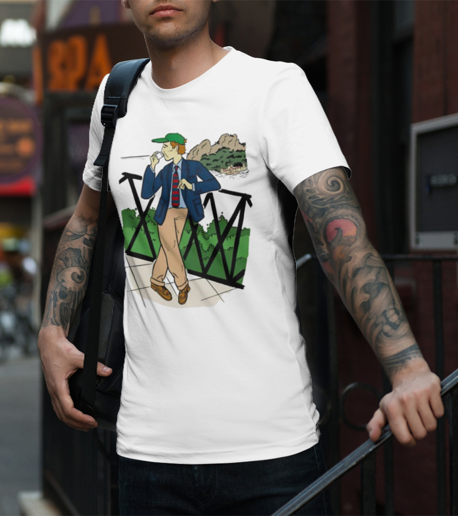 Dick Carroll Roy Rober’s Green Cap And Cityscape Pipe Smoker T-Shirt
