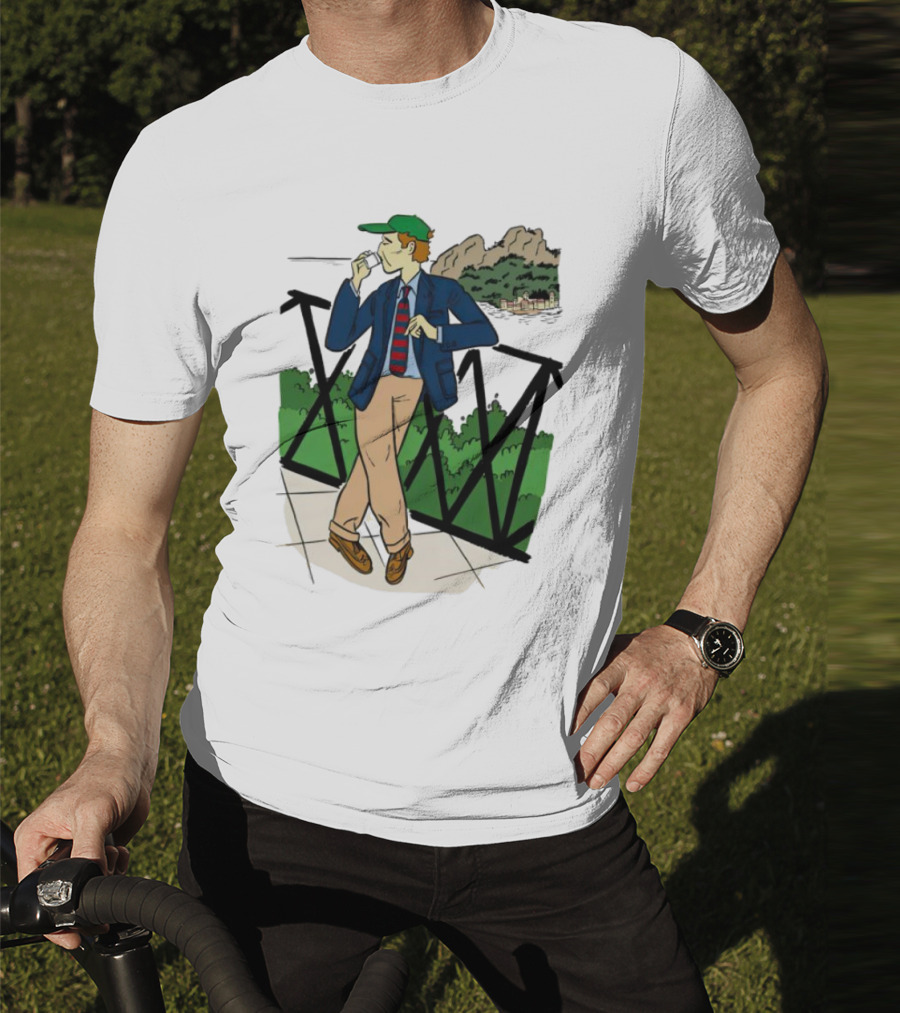 Dick Carroll Roy Rober’s Green Cap And Cityscape Pipe Smoker T-Shirt