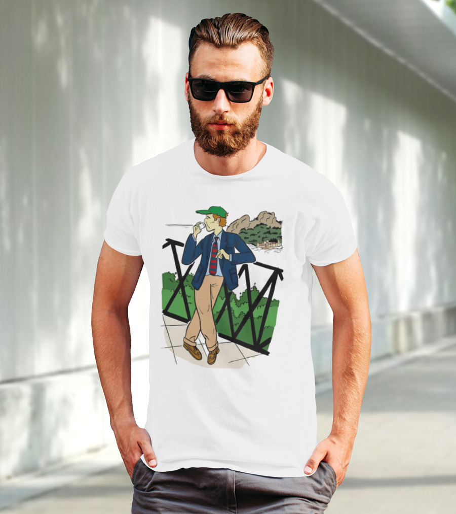 Dick Carroll Roy Rober’s Green Cap And Cityscape Pipe Smoker T-Shirt