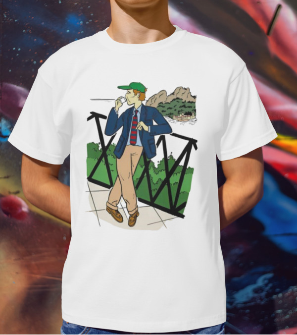 Dick Carroll Roy Rober’s Green Cap And Cityscape Pipe Smoker T-Shirt