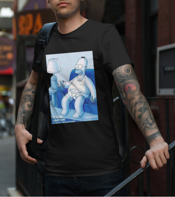 Homer Simpson Relaxing At Home With Drink And Remote Control T-Shirt