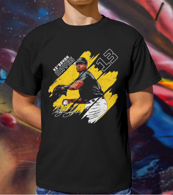 Ke’Bryan Hayes Pittsburgh Pirates Baseball 13 Signature Cartoon T-Shirt