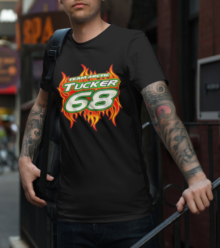 Team Arctic Tucker 68 Fire Flames Racing Motif T-Shirt