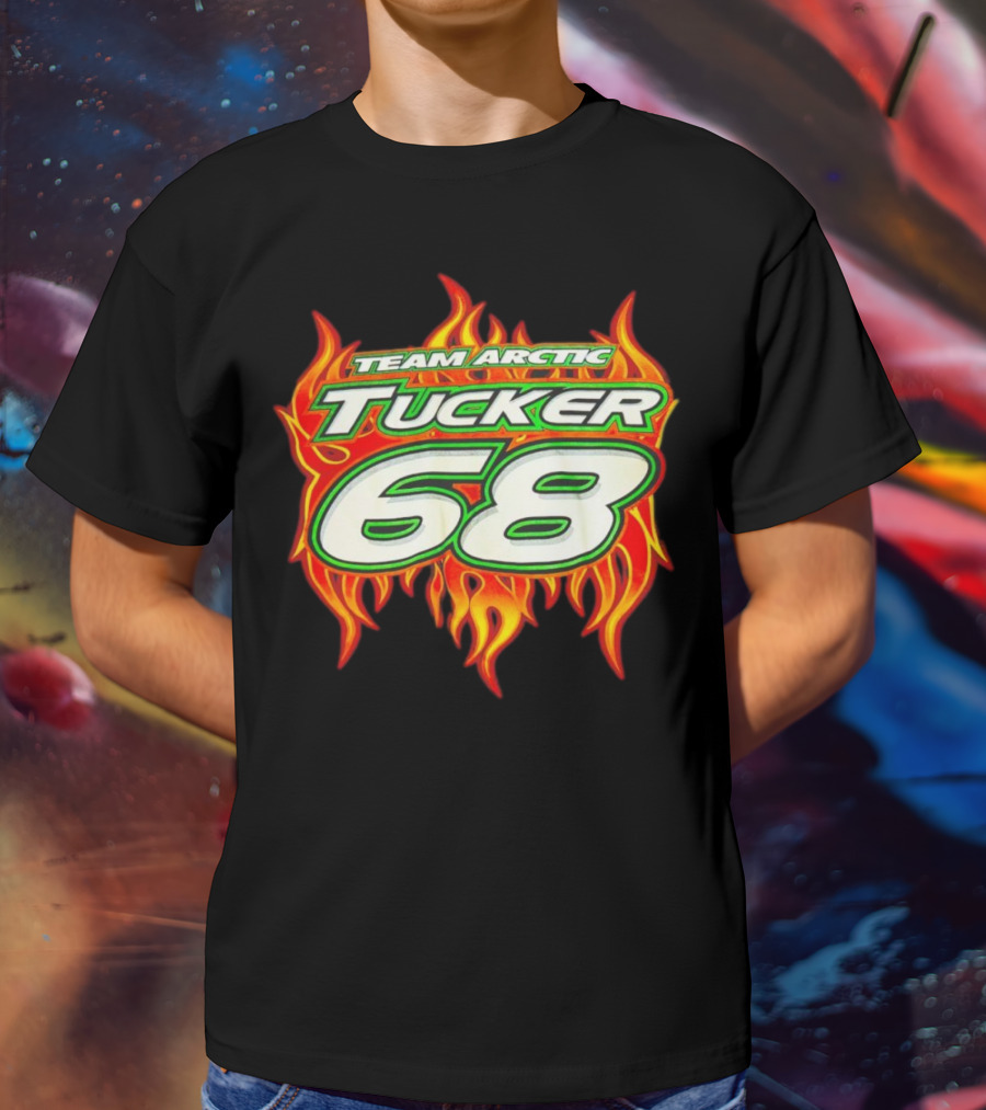 Team Arctic Tucker 68 Fire Flames Racing Motif T-Shirt