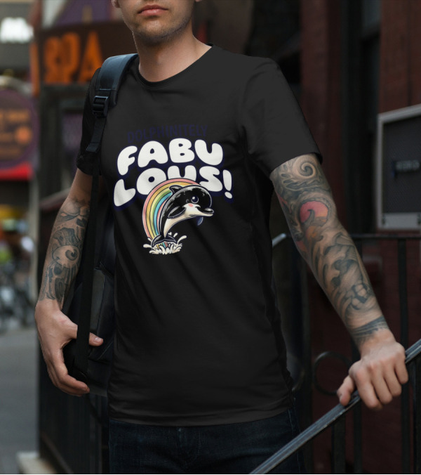 Dolphinitely Fabulous Rainbow Dolphin Splash T-Shirt