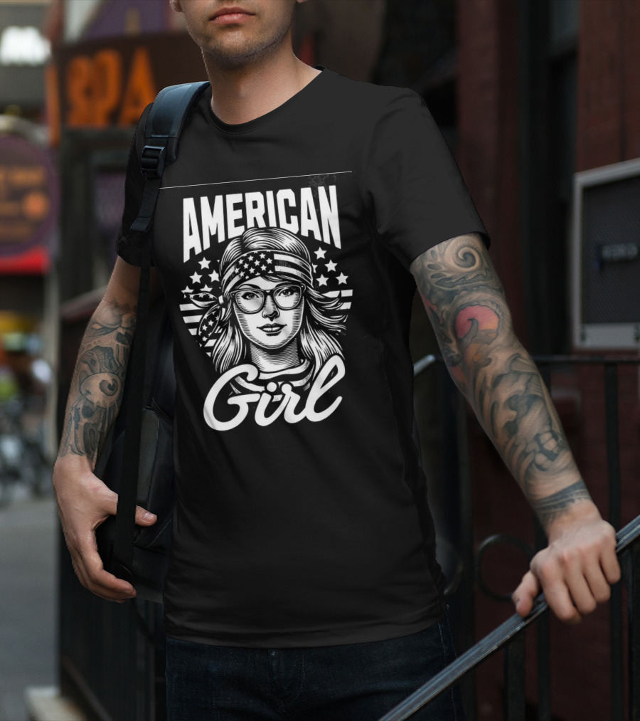 American Girl Stars And Stripes Bandana And Glasses T-Shirt