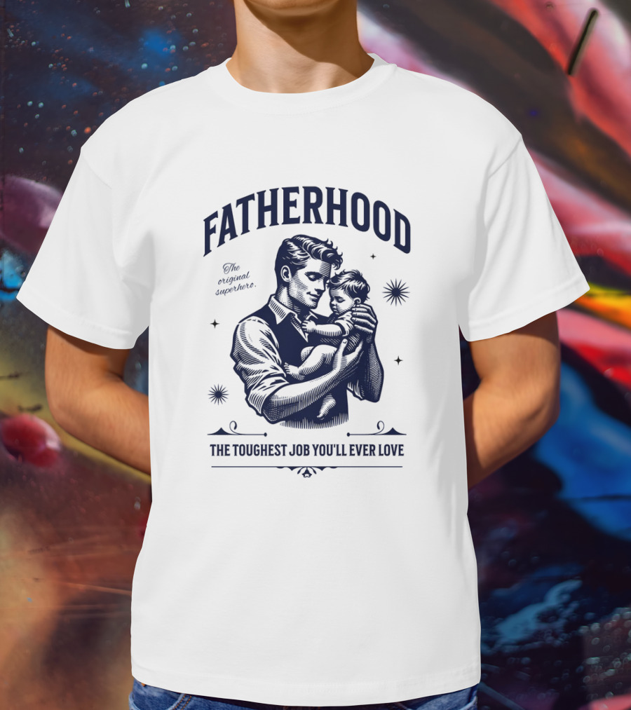 FATHERHOOD The Original Superhero The Toughest Job You'll Ever Love T-Shirt