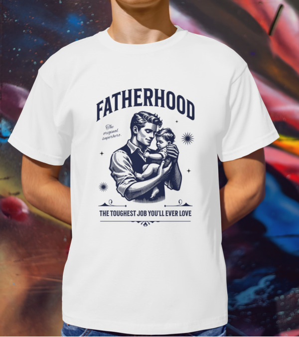 FATHERHOOD The Original Superhero The Toughest Job You'll Ever Love T-Shirt