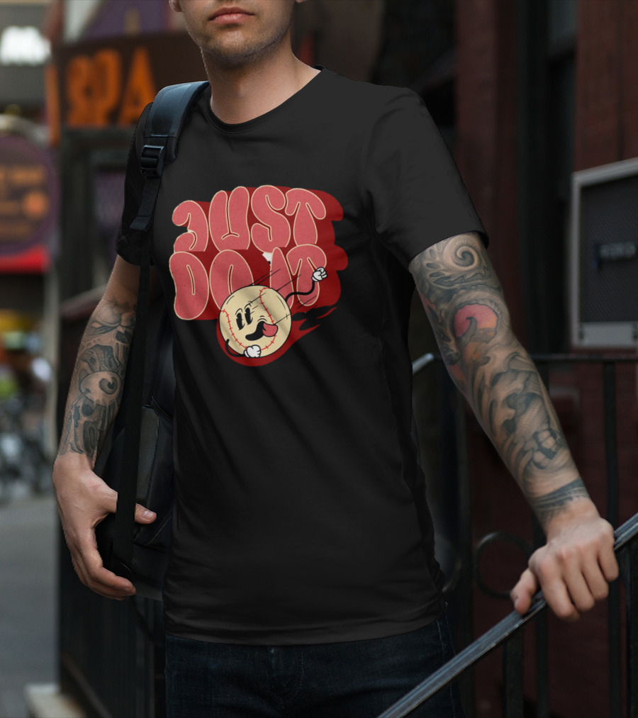 Just Do It Baseball Cartoon Character T-Shirt