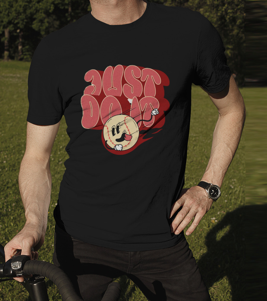 Just Do It Baseball Cartoon Character T-Shirt