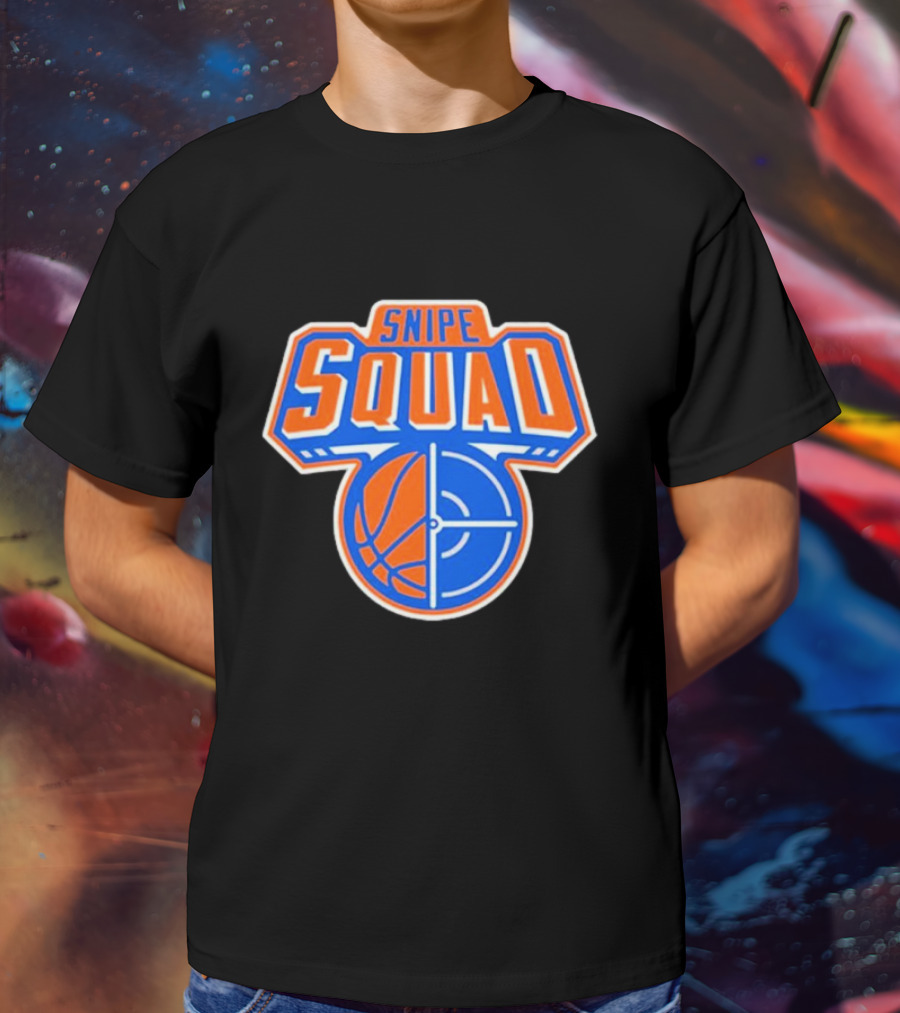 Snipe Squad Basketball Logo With Oklahoma City Thunder Colors T-Shirt