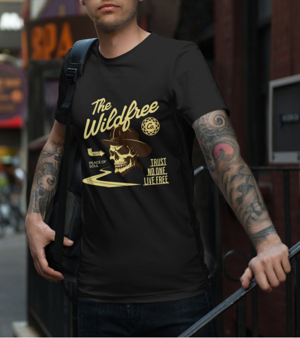 The Wildfree Co Trust No One Live Free Peace Of Soul Skull 1677 T-Shirt