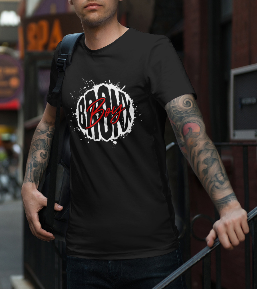 Bronx Boy Bold Graffiti Typography T-Shirt