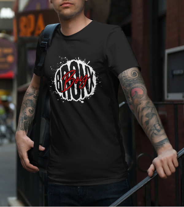 Bronx Boy Bold Graffiti Typography T-Shirt