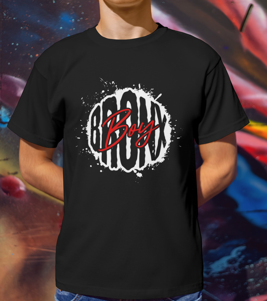 Bronx Boy Bold Graffiti Typography T-Shirt