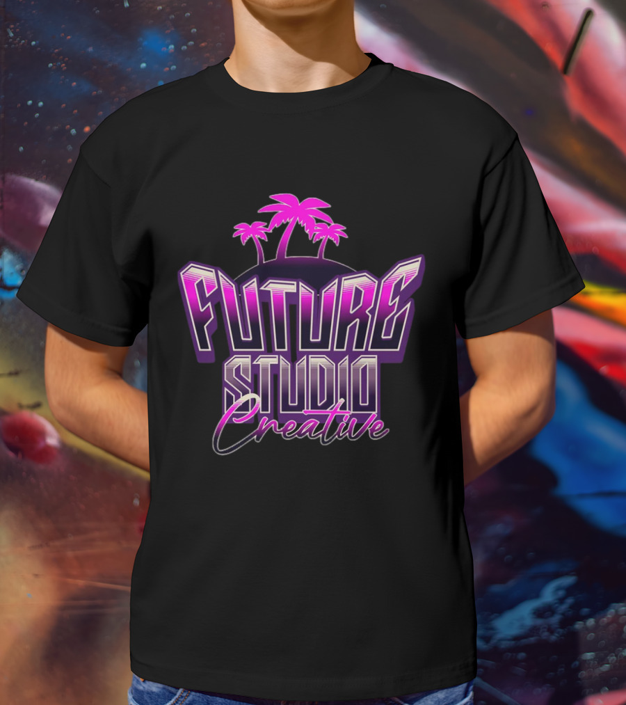 Future Studio Creative Synthwave Neon Palms T-Shirt