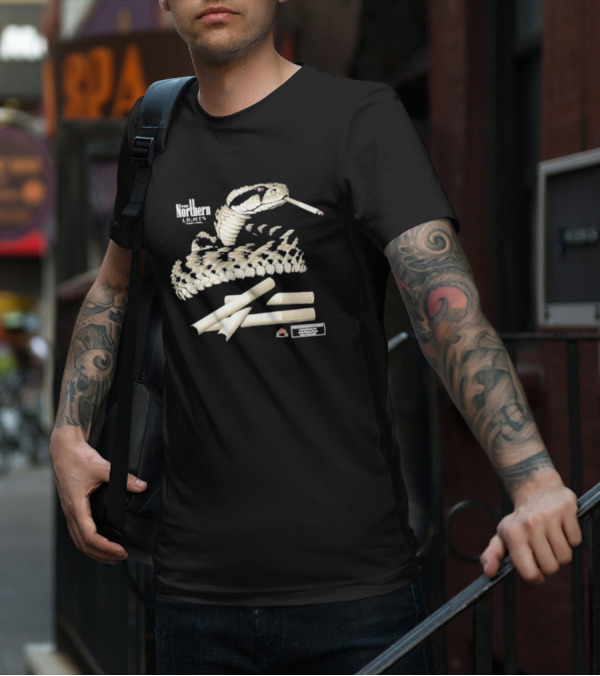 Venomous Northern Lights Smoking Snake With Cigarettes T-Shirt