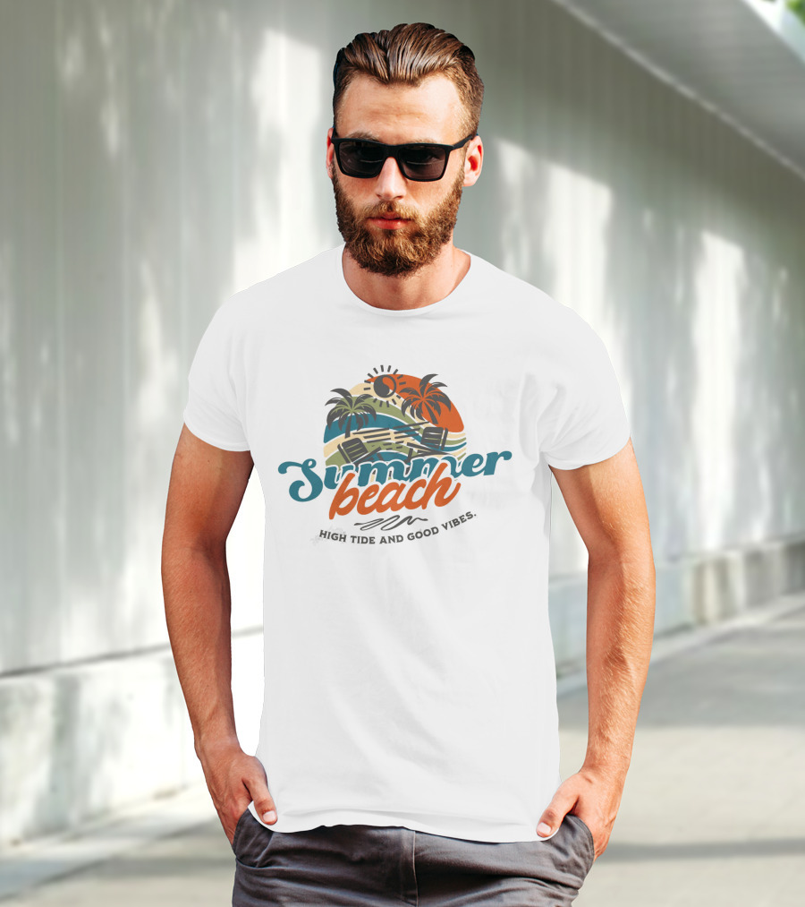 Summer Beach High Tide And Good Vibes T-Shirt