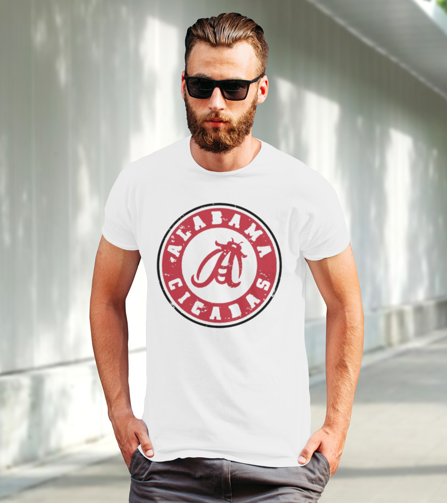 Alabama Cicadas Crimson Tide Football Circle Emblem T-Shirt