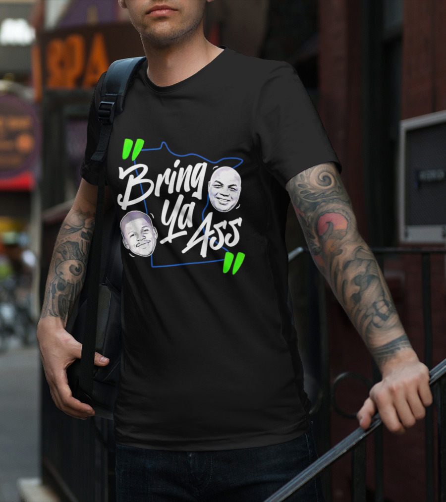 Anthony Edwards Charles Barkley Bring Ya Ass Minnesota Shape T-Shirt