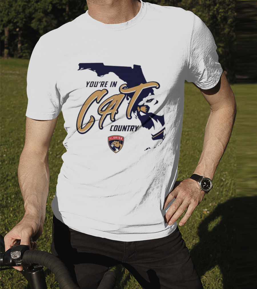 Florida Panthers You're In Cat Country Map Outline T-Shirt