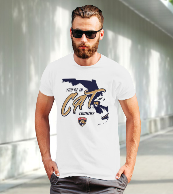 Florida Panthers You're In Cat Country Map Outline T-Shirt