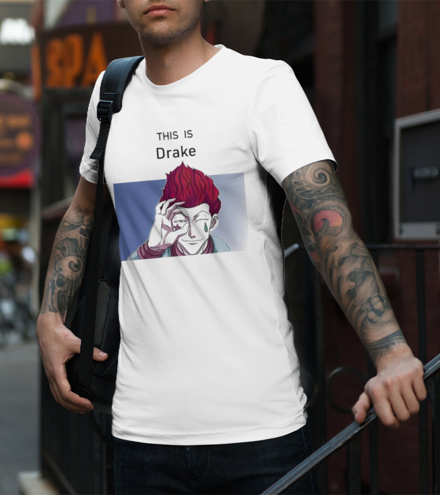 Hisoka This Is Drake Tear Symbol Pink Hair Anime Meme T-Shirt