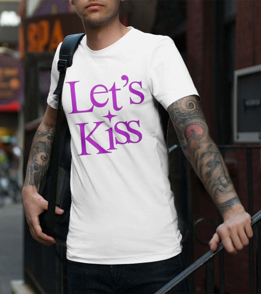 Let’s Kiss Starry Violet Text T-Shirt