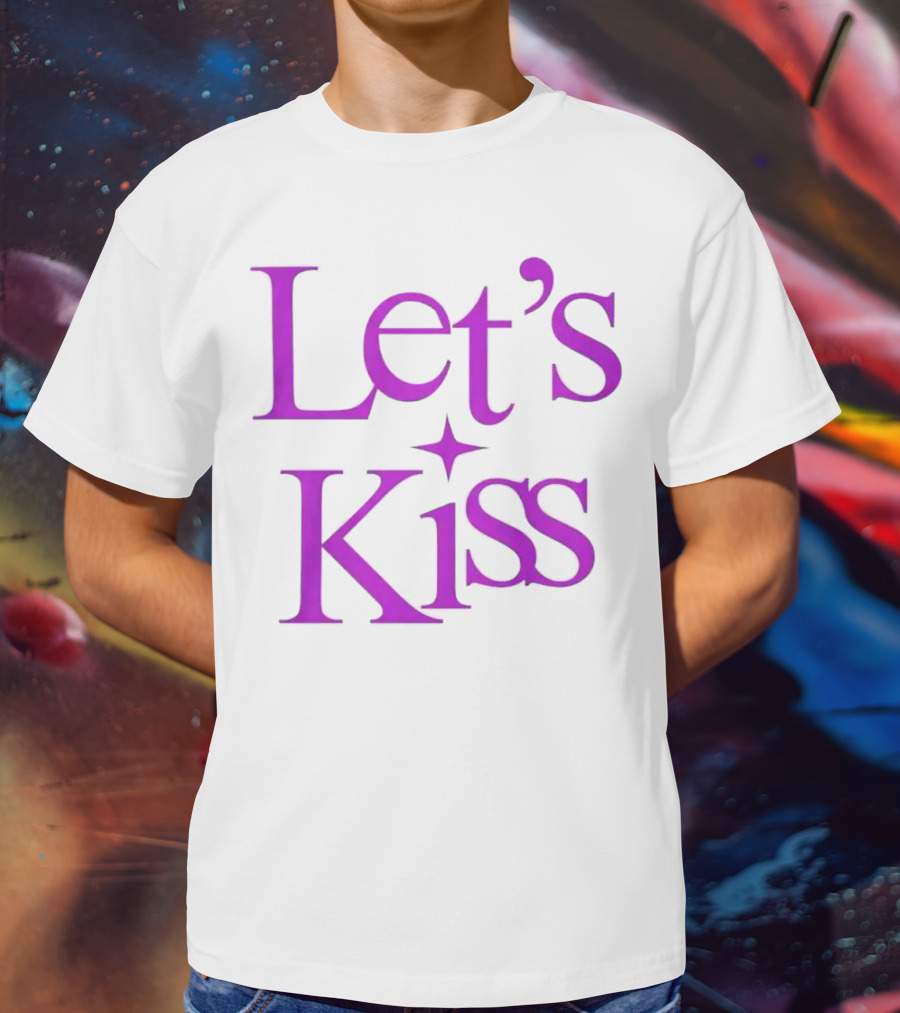 Let’s Kiss Starry Violet Text T-Shirt