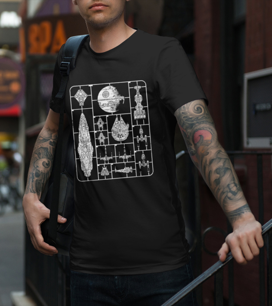 Star Wars Spacecraft Rebellion Model Kit Blueprint T-Shirt