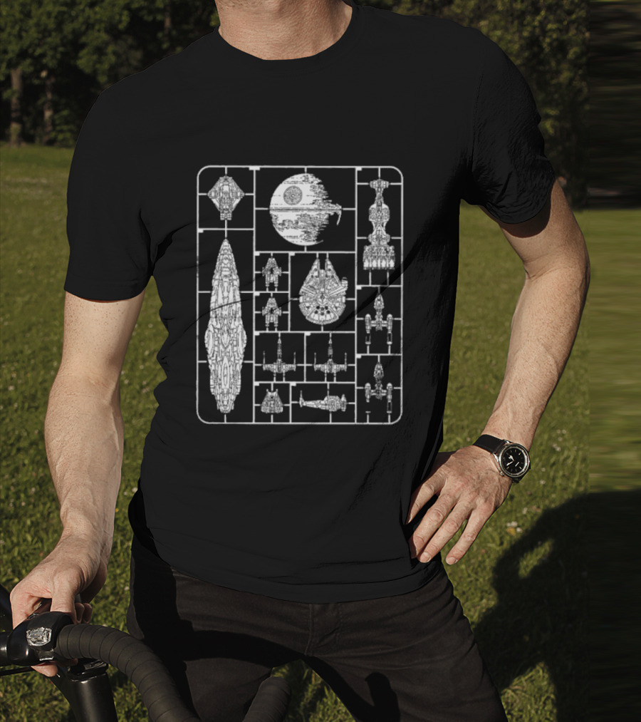 Star Wars Spacecraft Rebellion Model Kit Blueprint T-Shirt