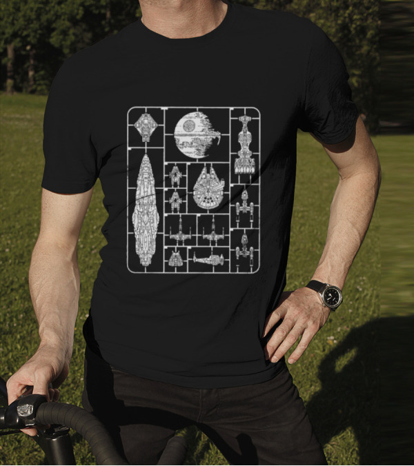Star Wars Spacecraft Rebellion Model Kit Blueprint T-Shirt