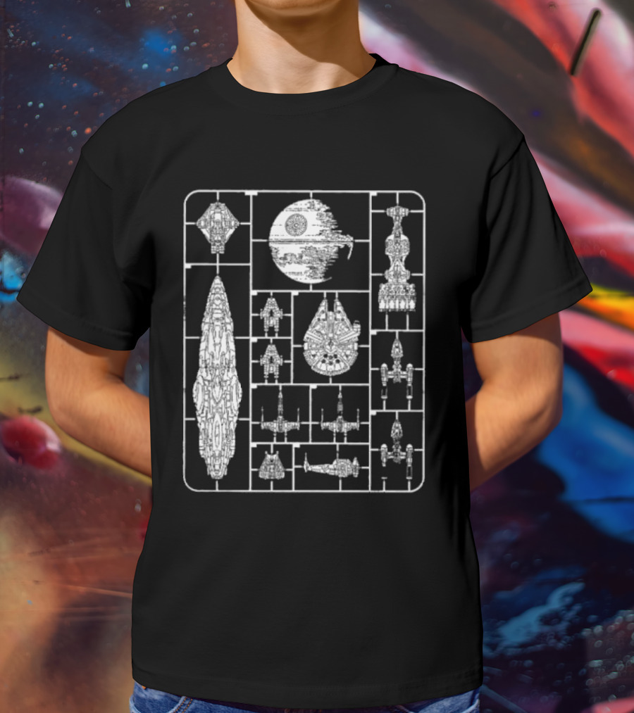 Star Wars Spacecraft Rebellion Model Kit Blueprint T-Shirt