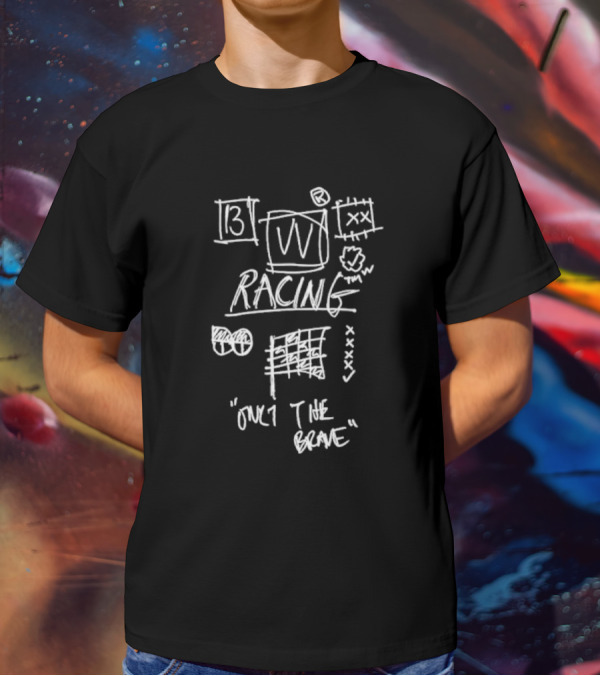 Racing Only The Brave 13 Sketch Icons T-Shirt