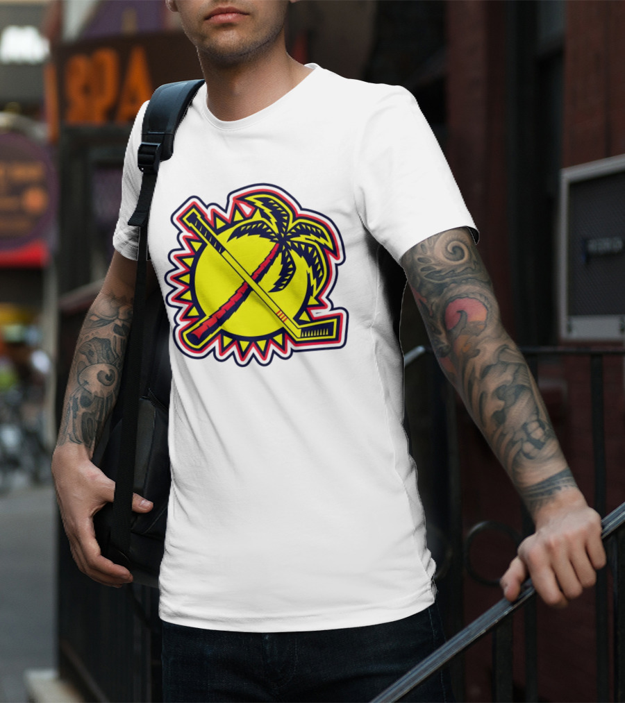 Florida Panthers Sun Coconut Tree Hockey Stick Palm T-Shirt