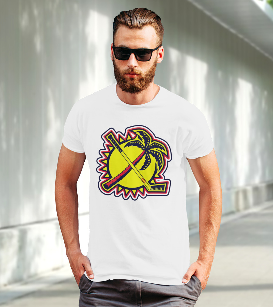 Florida Panthers Sun Coconut Tree Hockey Stick Palm T-Shirt
