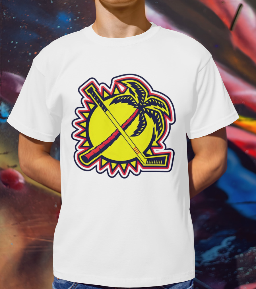 Florida Panthers Sun Coconut Tree Hockey Stick Palm T-Shirt