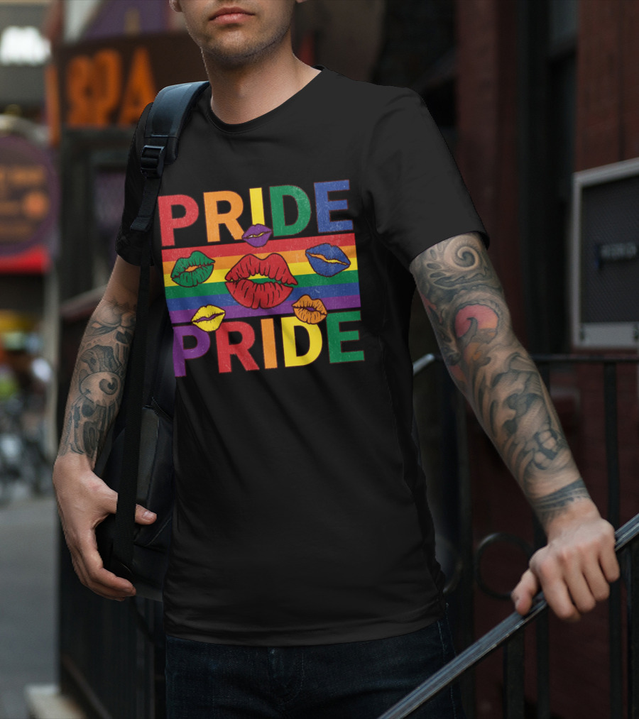 Pride Kisses Rainbow Lips Pride T-Shirt