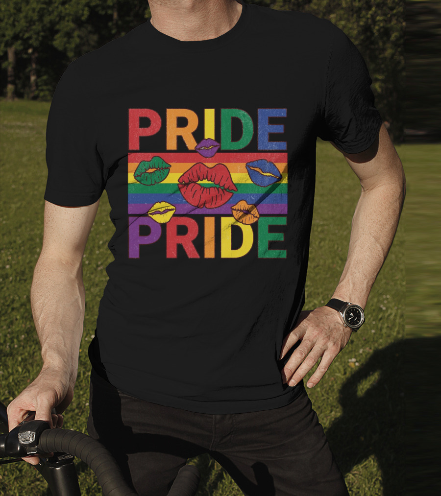 Pride Kisses Rainbow Lips Pride T-Shirt