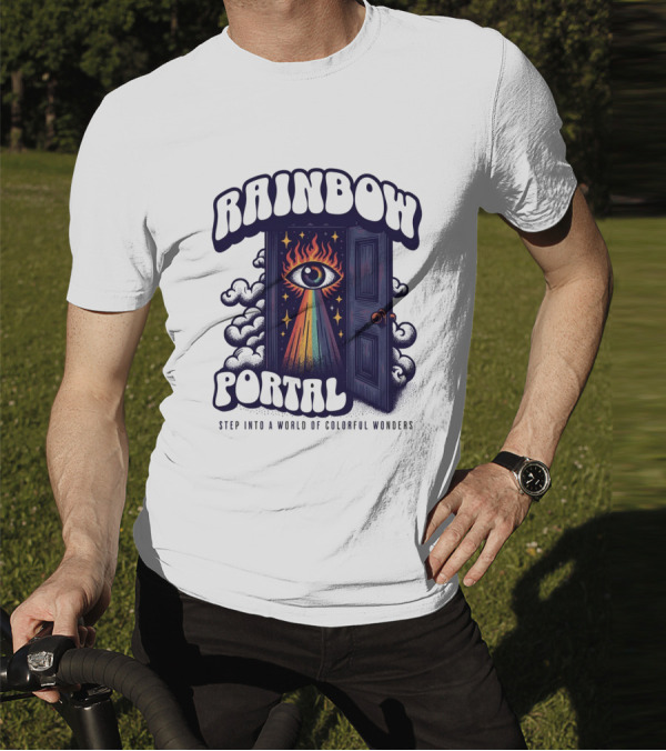 Rainbow Portal Step Into A World Of Colorful Wonders T-Shirt