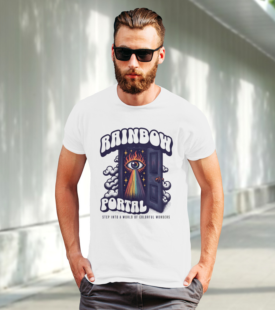 Rainbow Portal Step Into A World Of Colorful Wonders T-Shirt