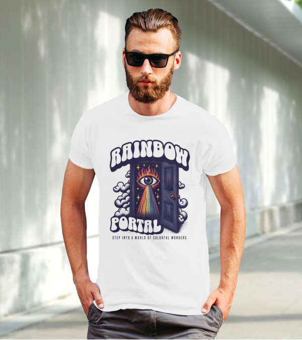 Rainbow Portal Step Into A World Of Colorful Wonders T-Shirt