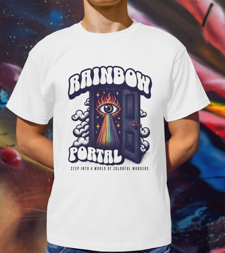 Rainbow Portal Step Into A World Of Colorful Wonders T-Shirt