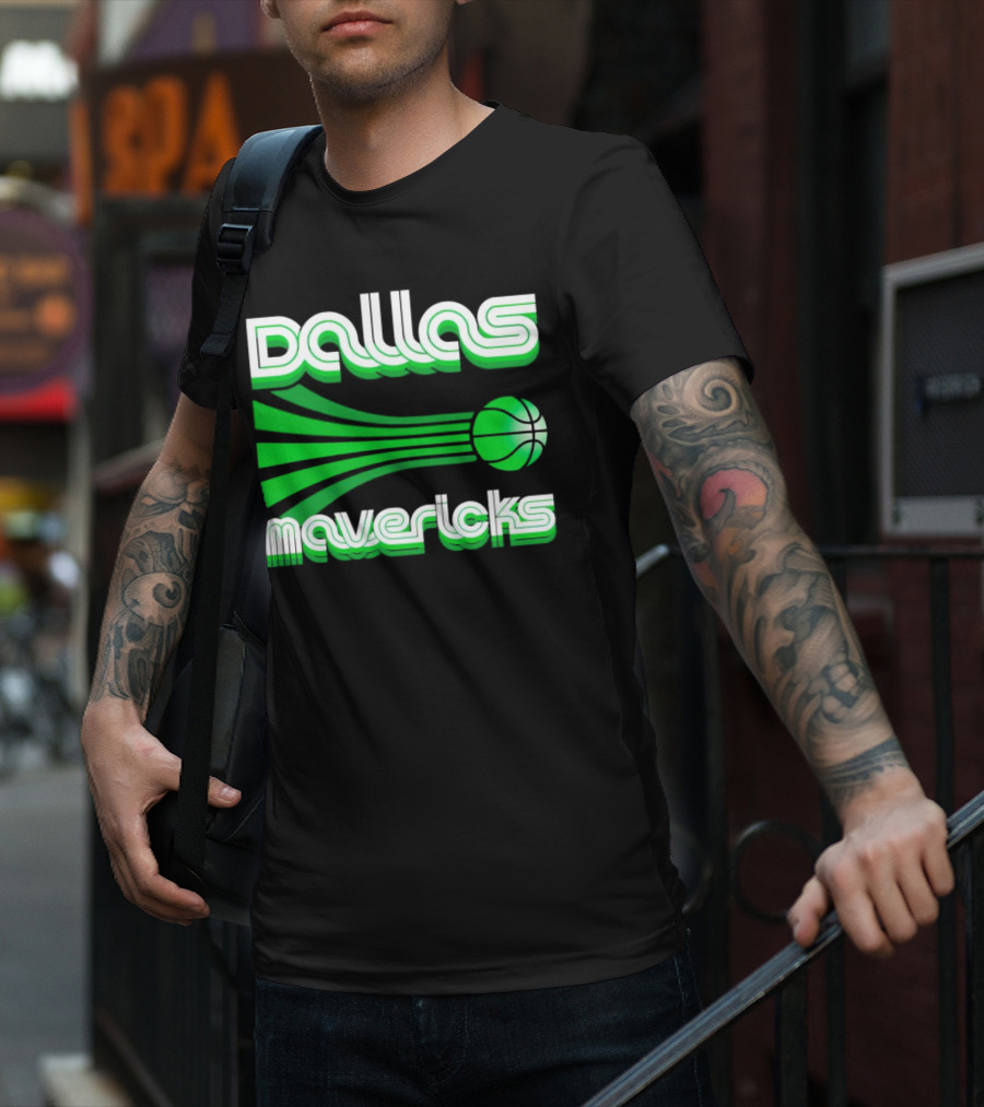 Dallas Mavericks Retro Green Basketball T-Shirt