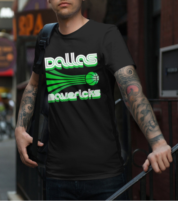 Dallas Mavericks Retro Green Basketball T-Shirt