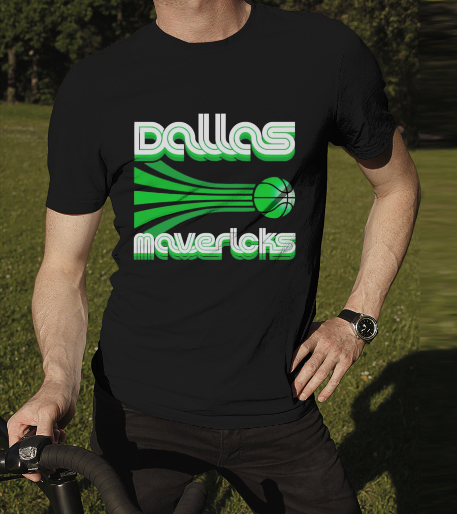 Dallas Mavericks Retro Green Basketball T-Shirt