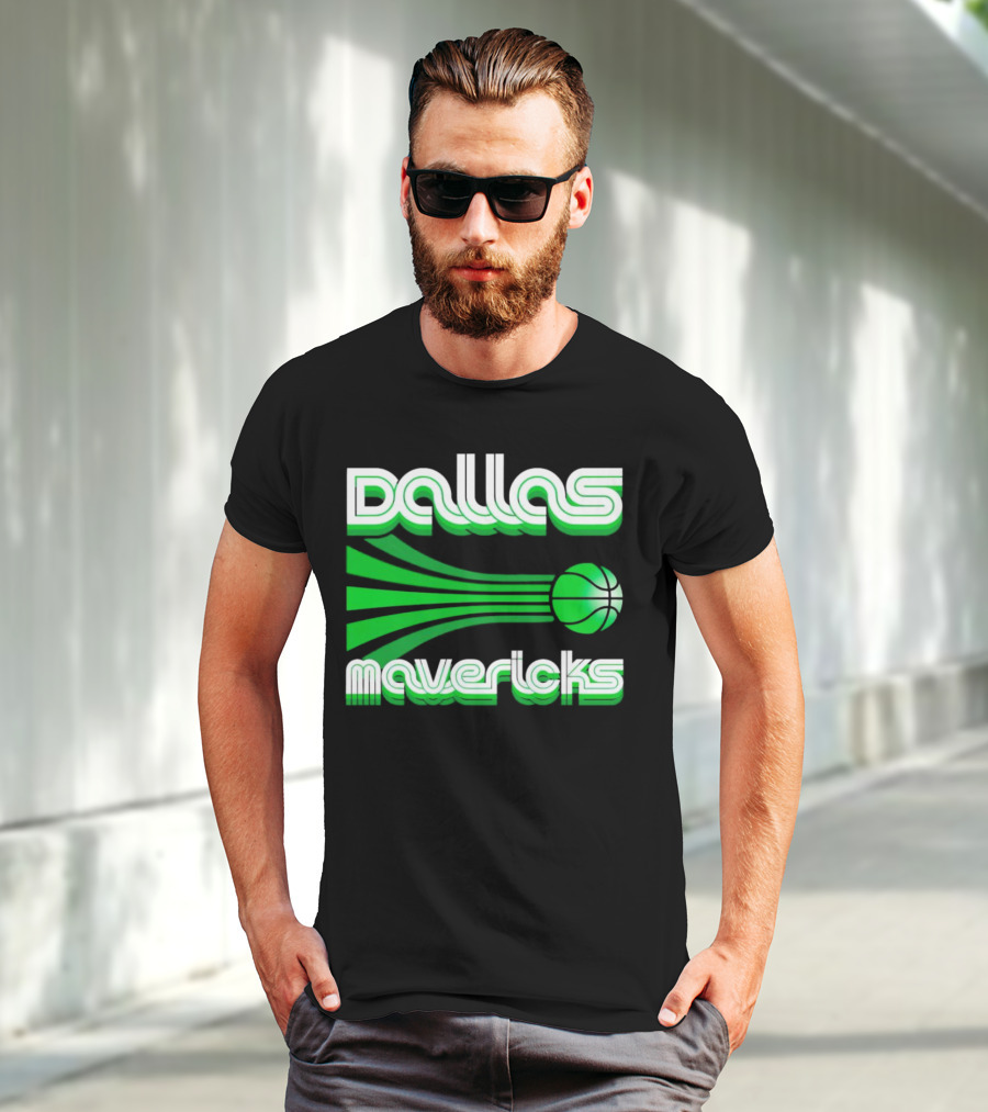 Dallas Mavericks Retro Green Basketball T-Shirt