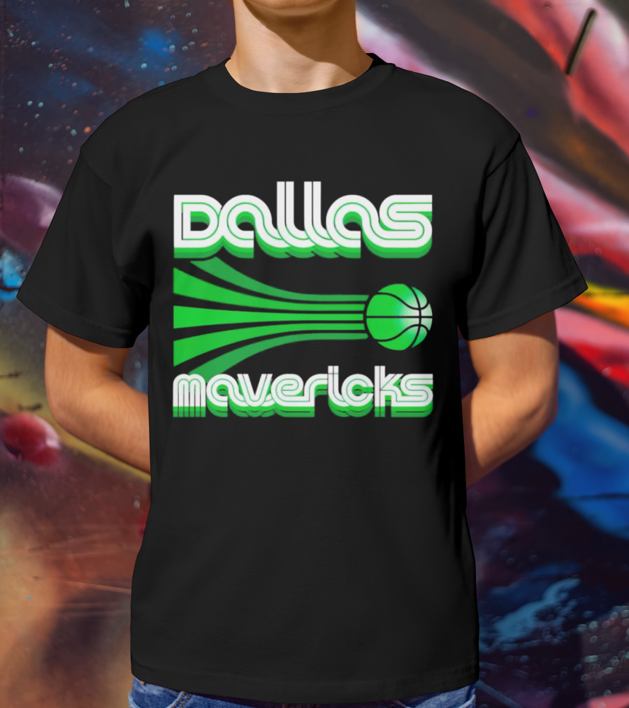 Dallas Mavericks Retro Green Basketball T-Shirt
