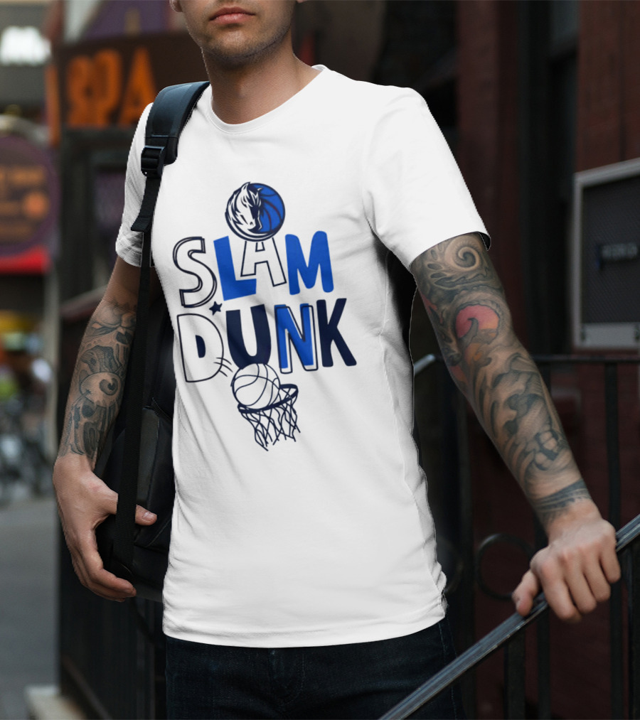 Dallas Mavericks NBA Slam Dunk Basketball T-Shirt