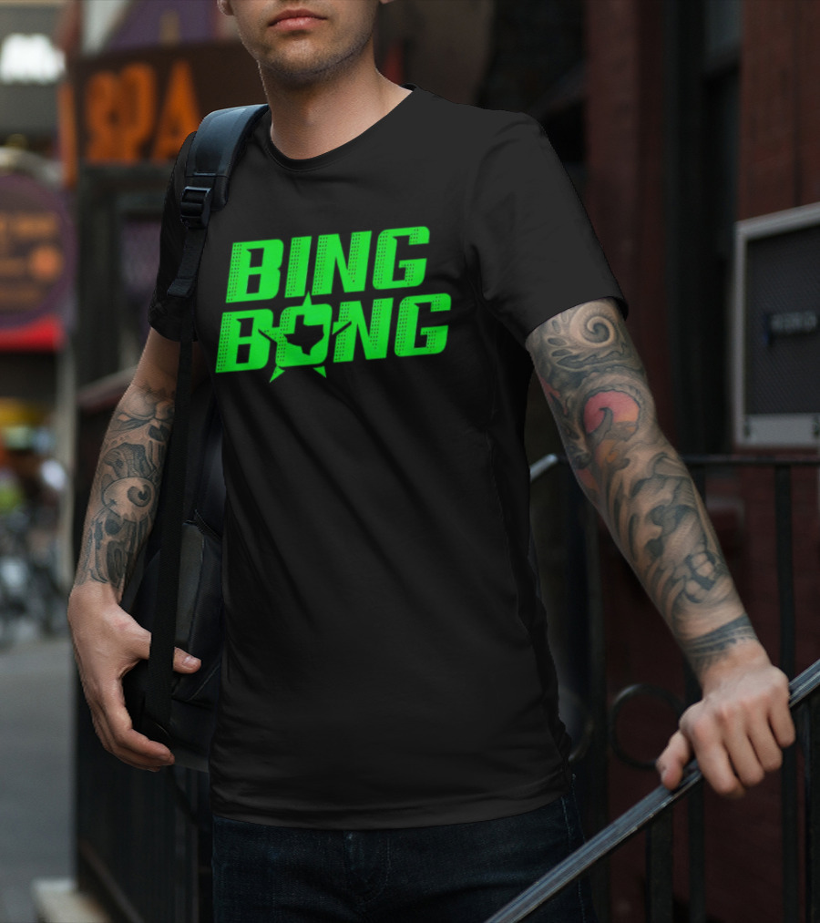 Dallas Stars Bing Bong Sports Text Logo Star Emblem T-Shirt